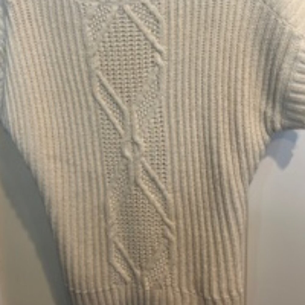 Women's Sweater Short Sleeve Brand: a.n.a. Off White with Gold Specks Medium - Picture 2 of 3